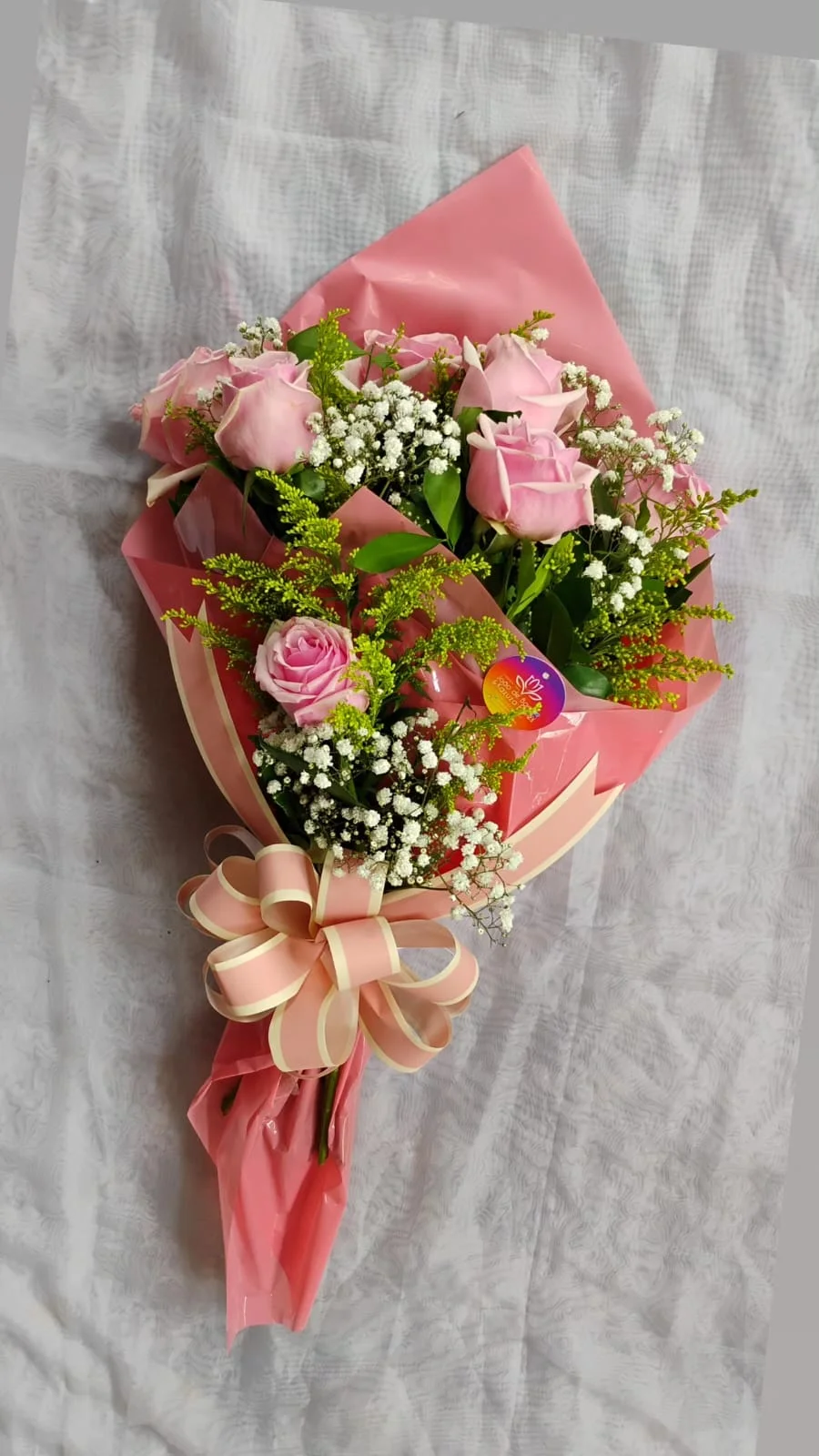 Buquê de 6 Rosas Cor de Rosa